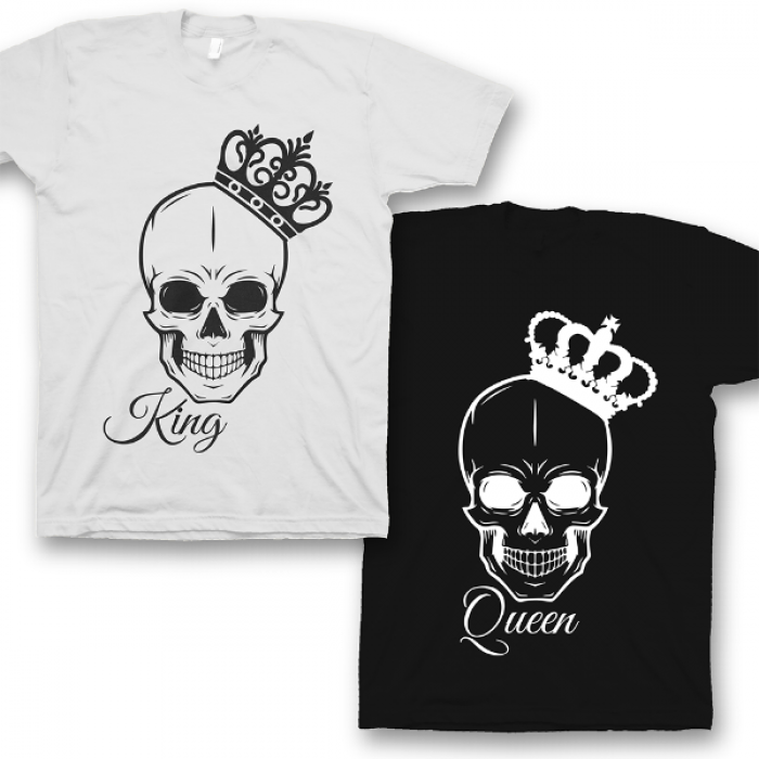 Парные футболки для влюбленных "King/Queen"